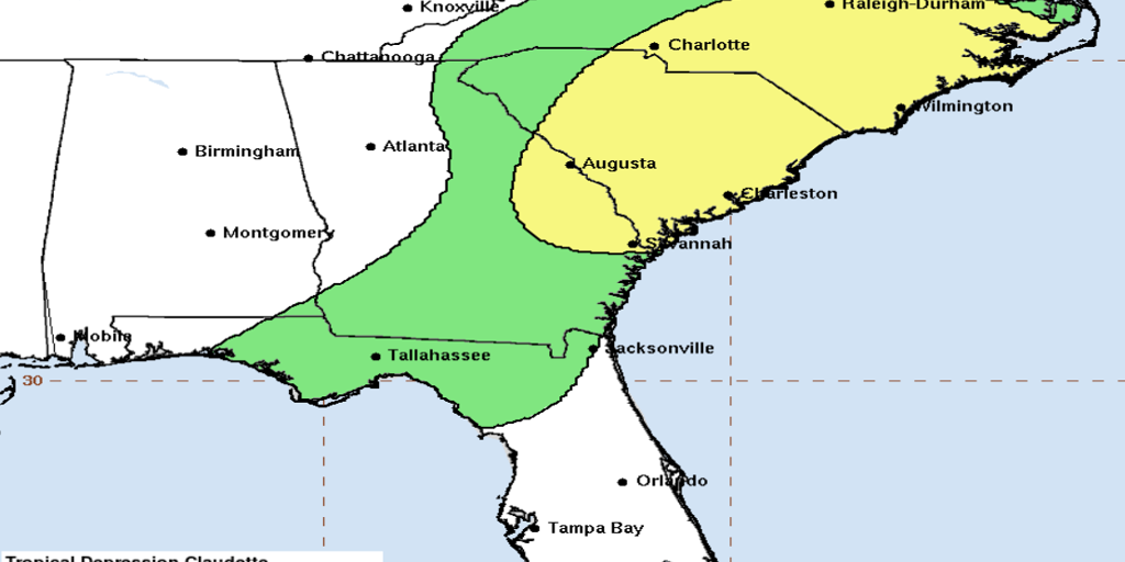Tropical Storm Claudette brings potential for flash floods
