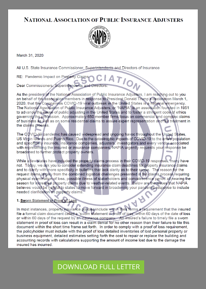 NAPIA Urges Insurance Commission to Consider Changes Due to Impact of COVID-19