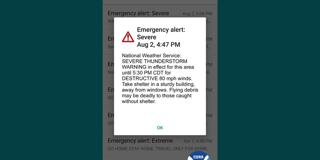 New "destructive" weather alerts for mobile devices