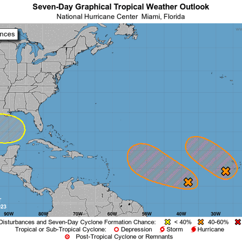 National Hurricane Center tracking two tropical waves