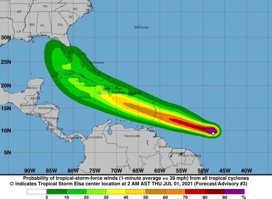 Tropical Storm Elsa forms in the Atlantic