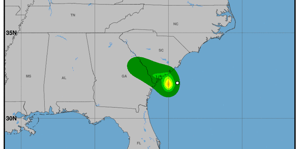 Tropical Storm Danny formed off the coast of South Carolina